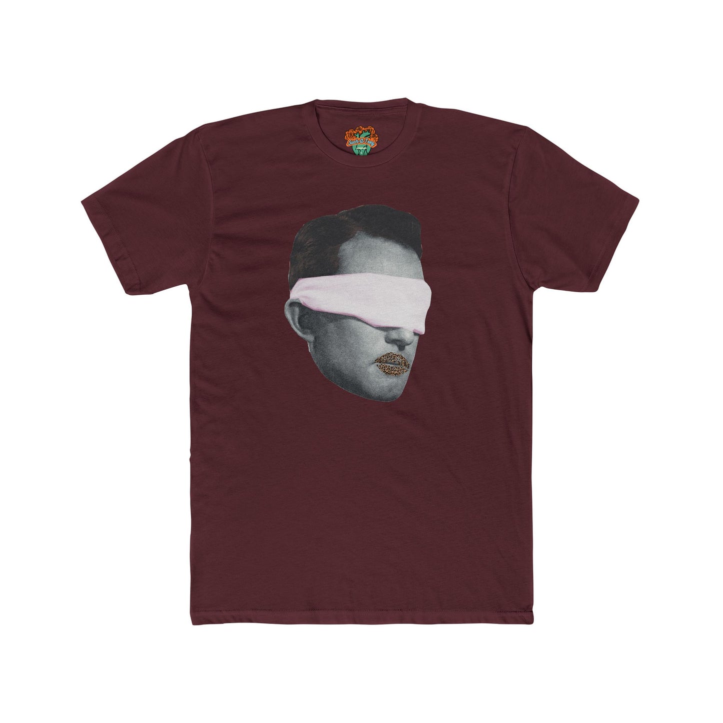 ' Cheetah Lips' Trendy Unisex Cotton Crew Tee