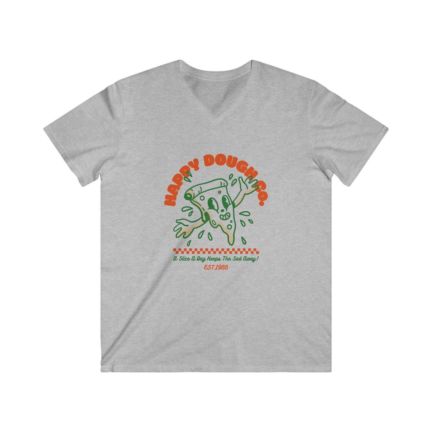 'Happy Dough Co.' Men's Fitted V-Neck Short Sleeve Tee