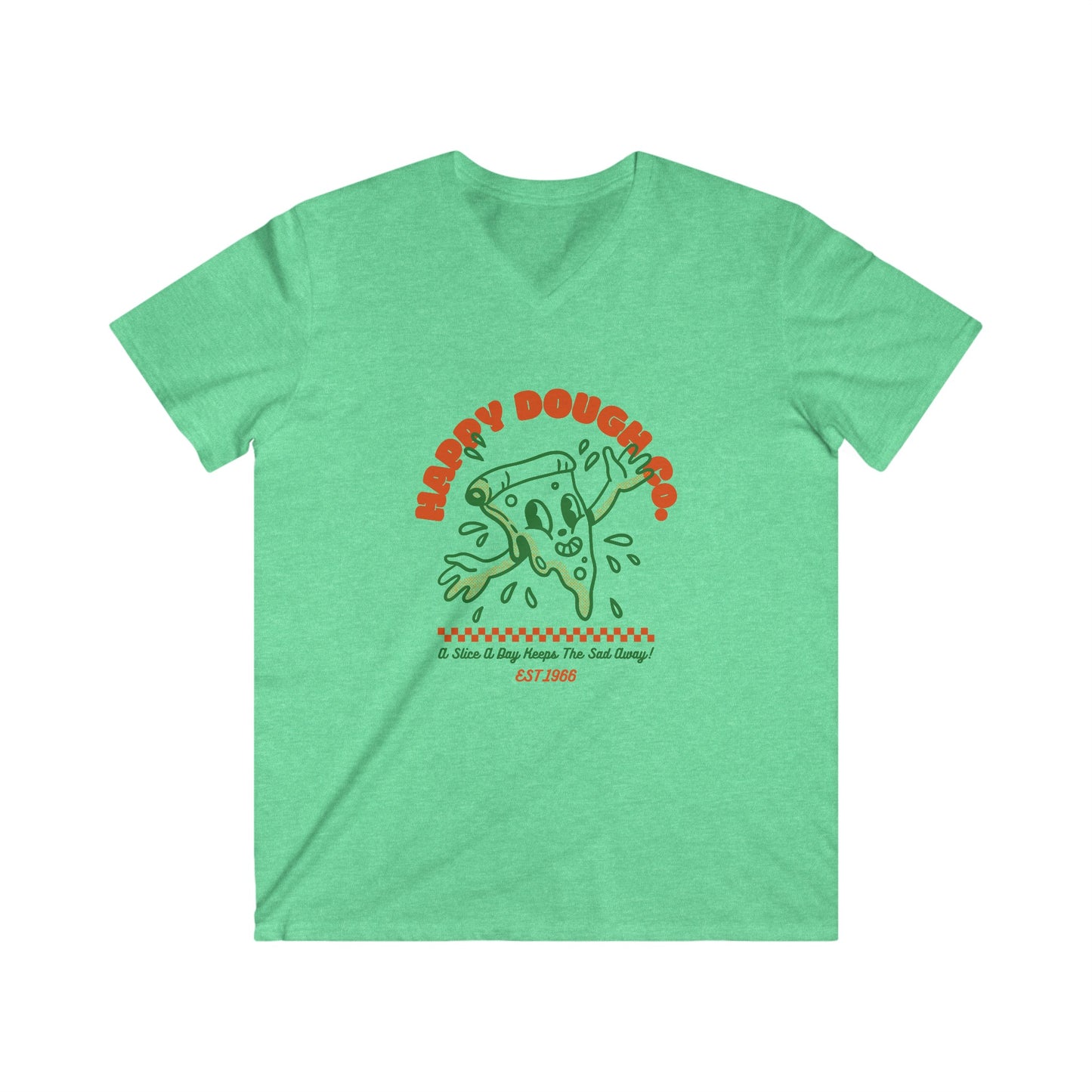 'Happy Dough Co.' Men's Fitted V-Neck Short Sleeve Tee