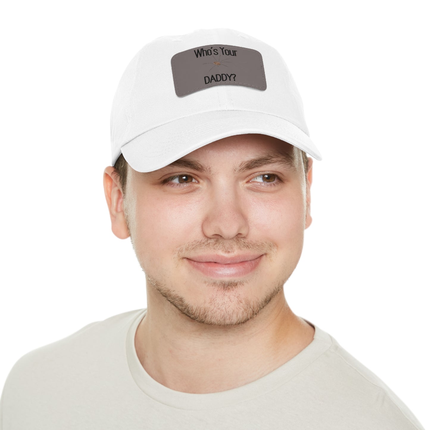 'Who's Your Daddy' (Spider)Dad Hat with Leather Patch (Rectangle)