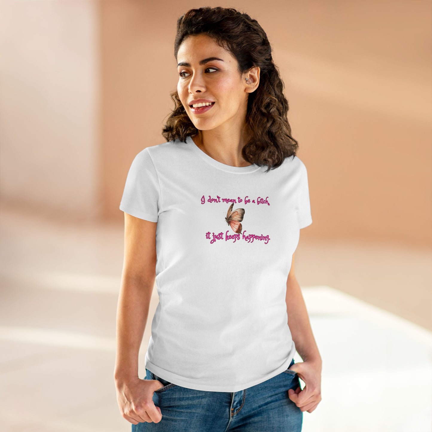 'Just Can't Help It' Women's Midweight Cotton Tee
