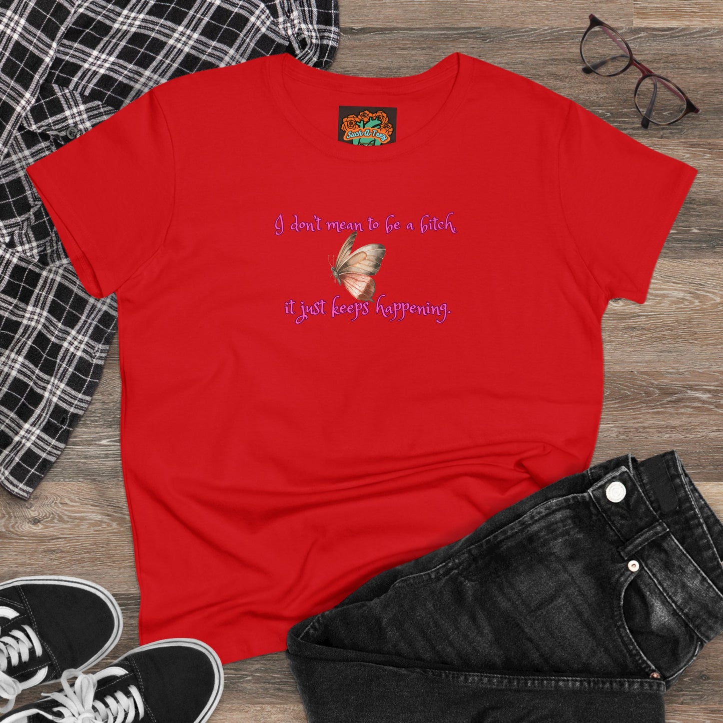 'Just Can't Help It' Women's Midweight Cotton Tee