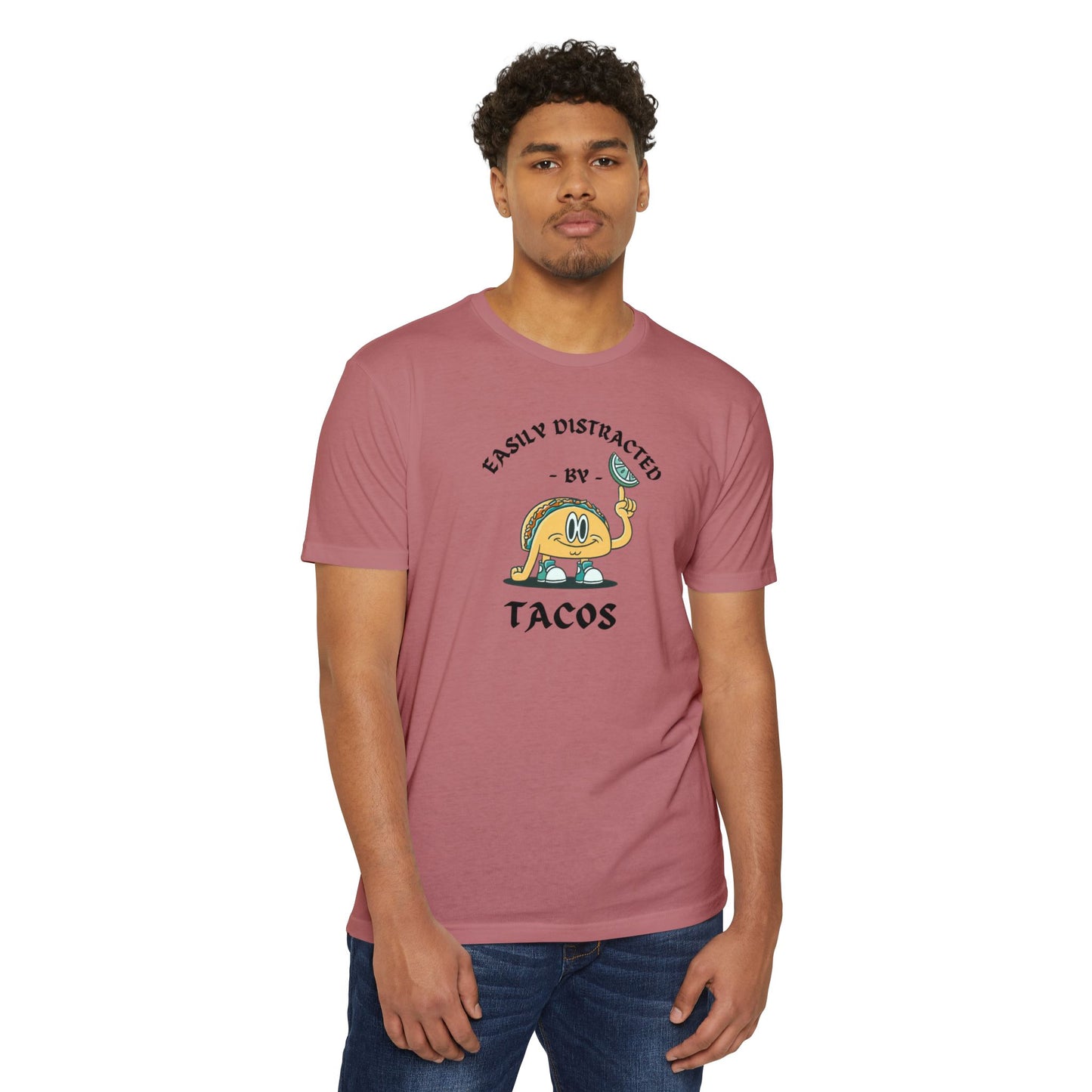 'Easily Distracted by Tacos! Funny Foodie' Unisex Jersey T-shirt