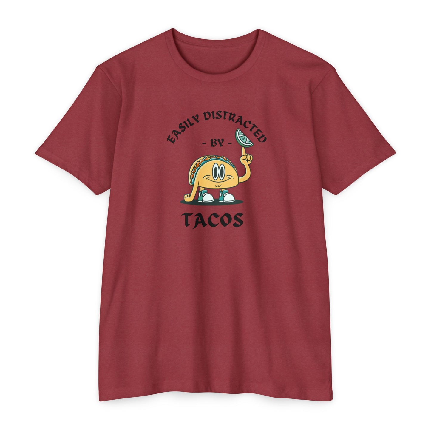 'Easily Distracted by Tacos! Funny Foodie' Unisex Jersey T-shirt