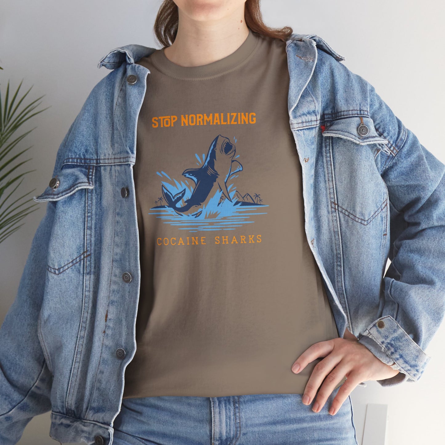 'Cocaine Shark' Unisex Heavy Cotton Tee