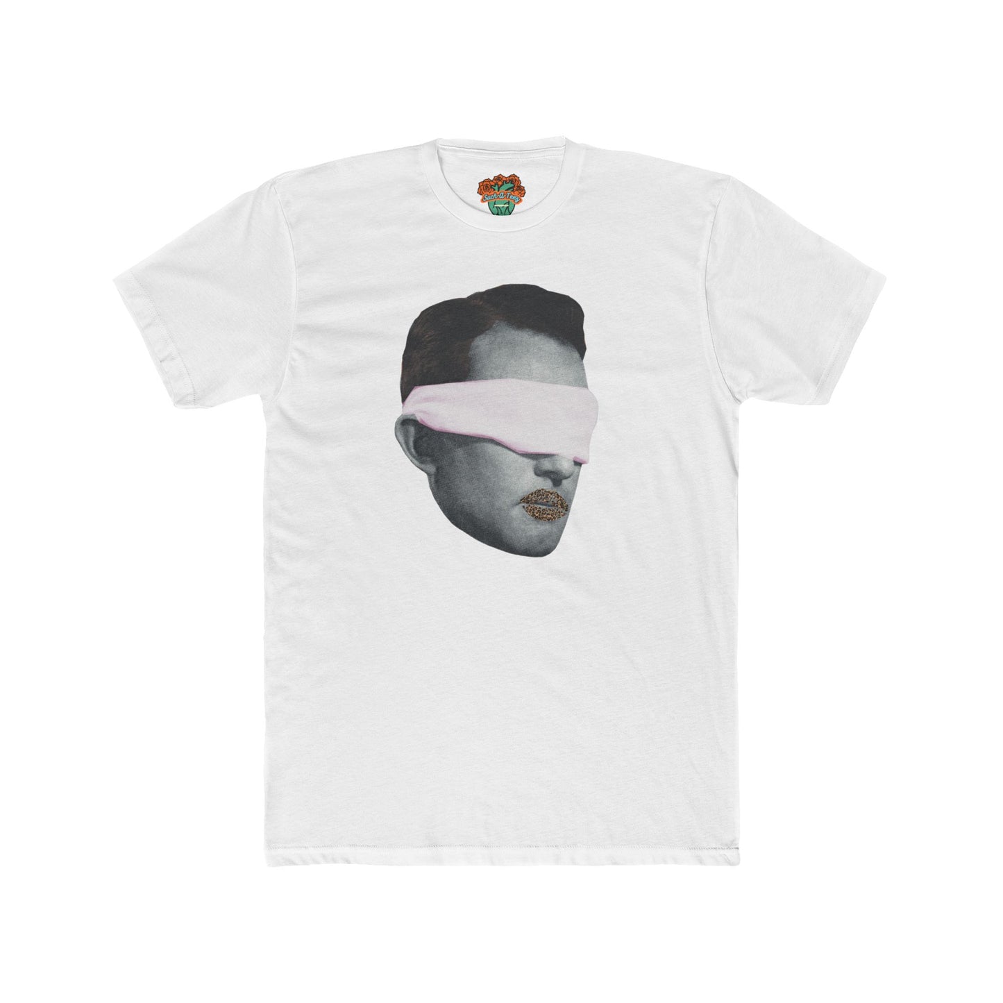 ' Cheetah Lips' Trendy Unisex Cotton Crew Tee