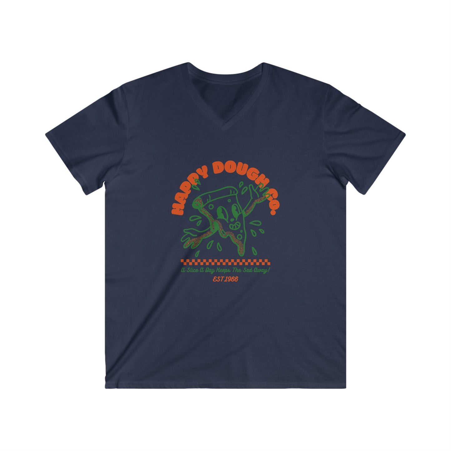 'Happy Dough Co.' Men's Fitted V-Neck Short Sleeve Tee