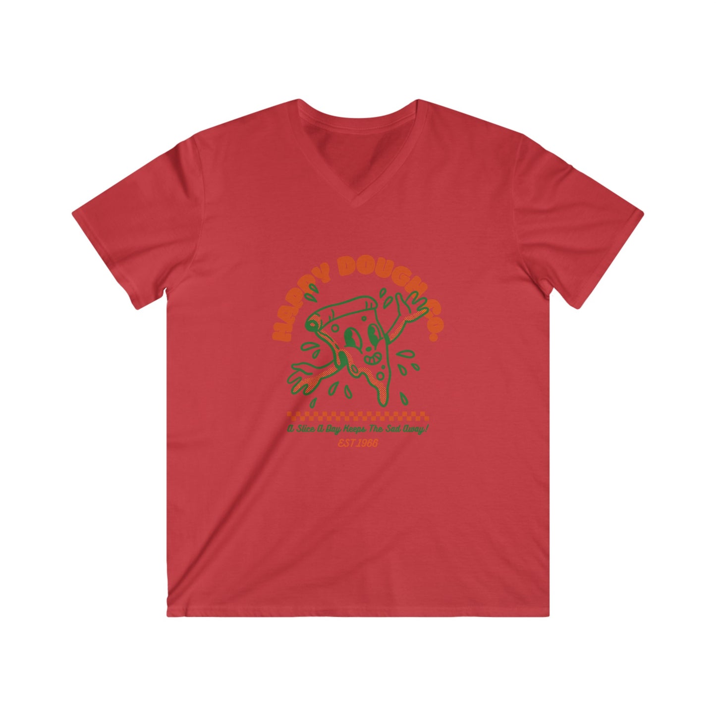 'Happy Dough Co.' Men's Fitted V-Neck Short Sleeve Tee