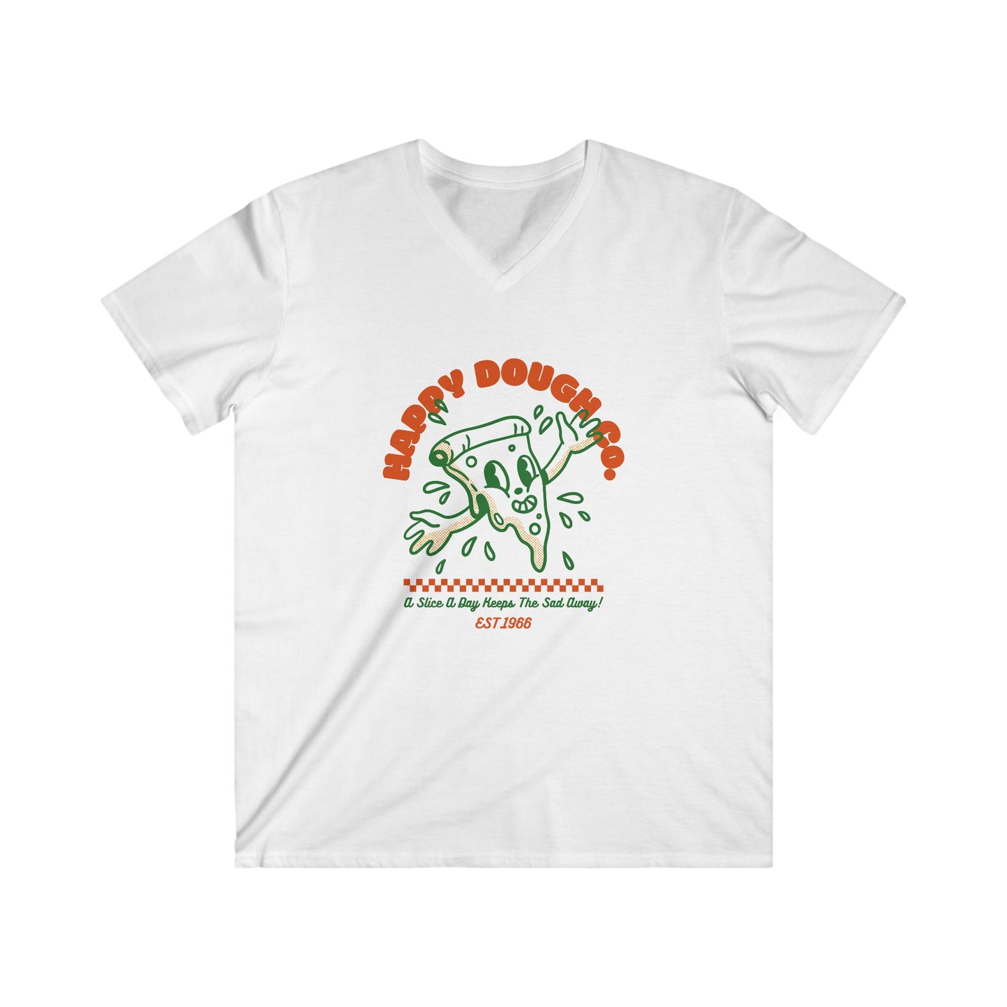 'Happy Dough Co.' Men's Fitted V-Neck Short Sleeve Tee