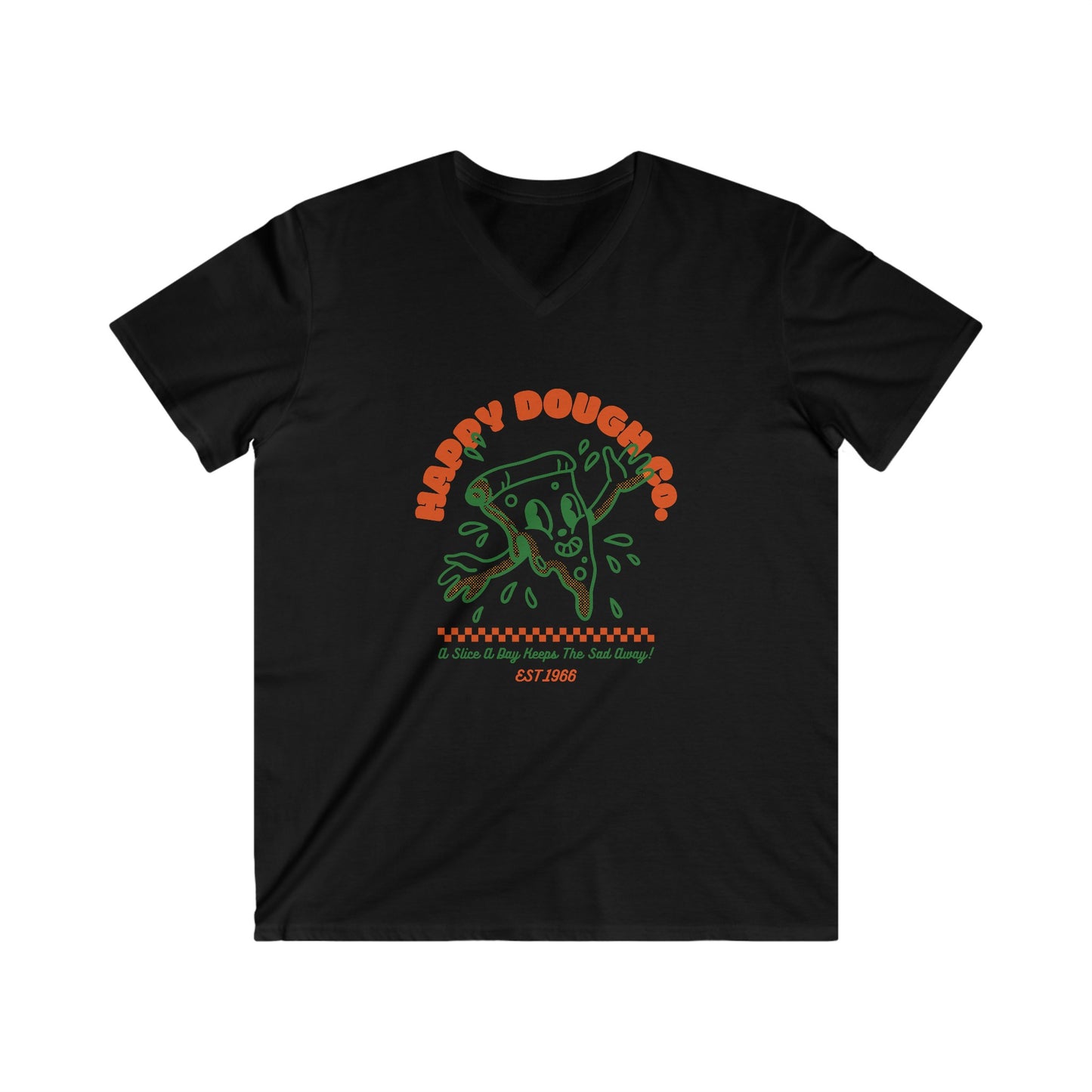 'Happy Dough Co.' Men's Fitted V-Neck Short Sleeve Tee