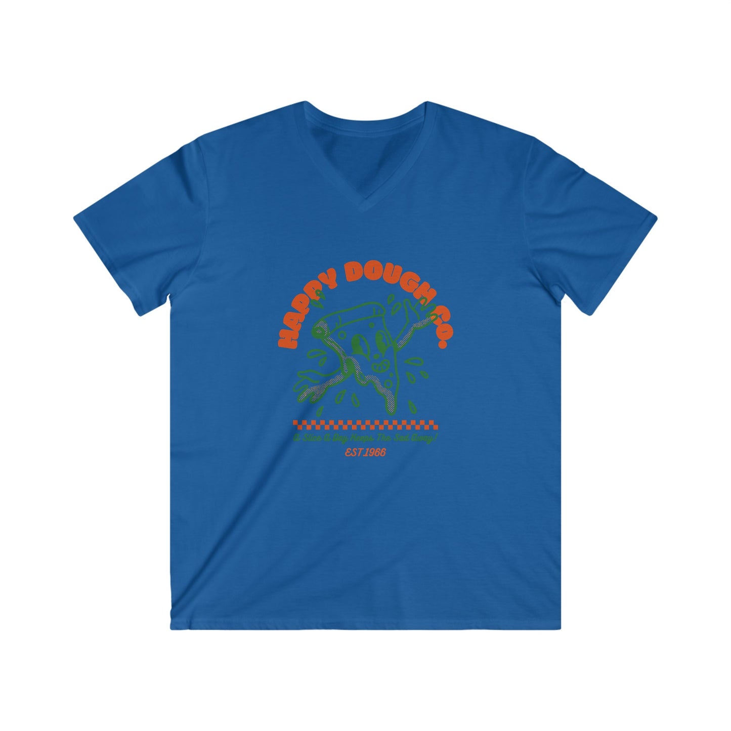 'Happy Dough Co.' Men's Fitted V-Neck Short Sleeve Tee