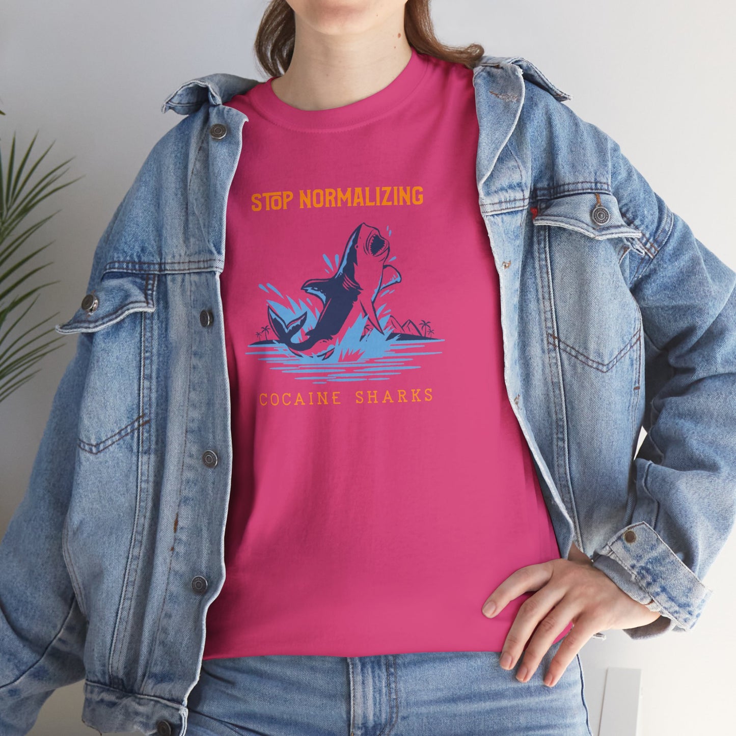 'Cocaine Shark' Unisex Heavy Cotton Tee
