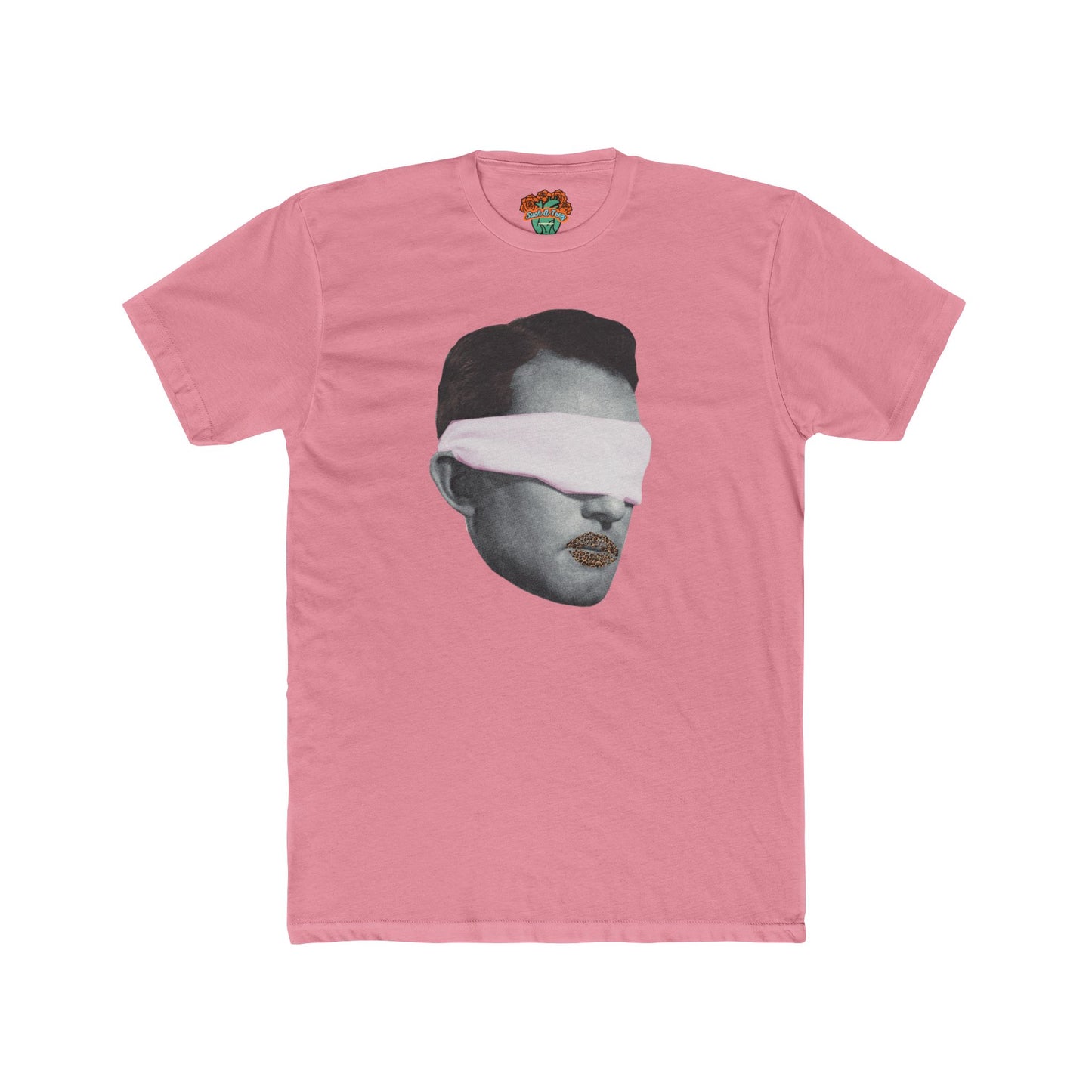 ' Cheetah Lips' Trendy Unisex Cotton Crew Tee