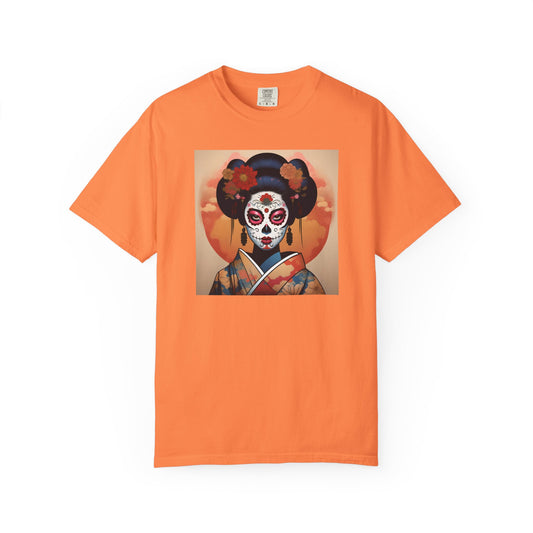 'Sugar Skull Geisha Girl' Unisex Garment-Dyed T-shirt