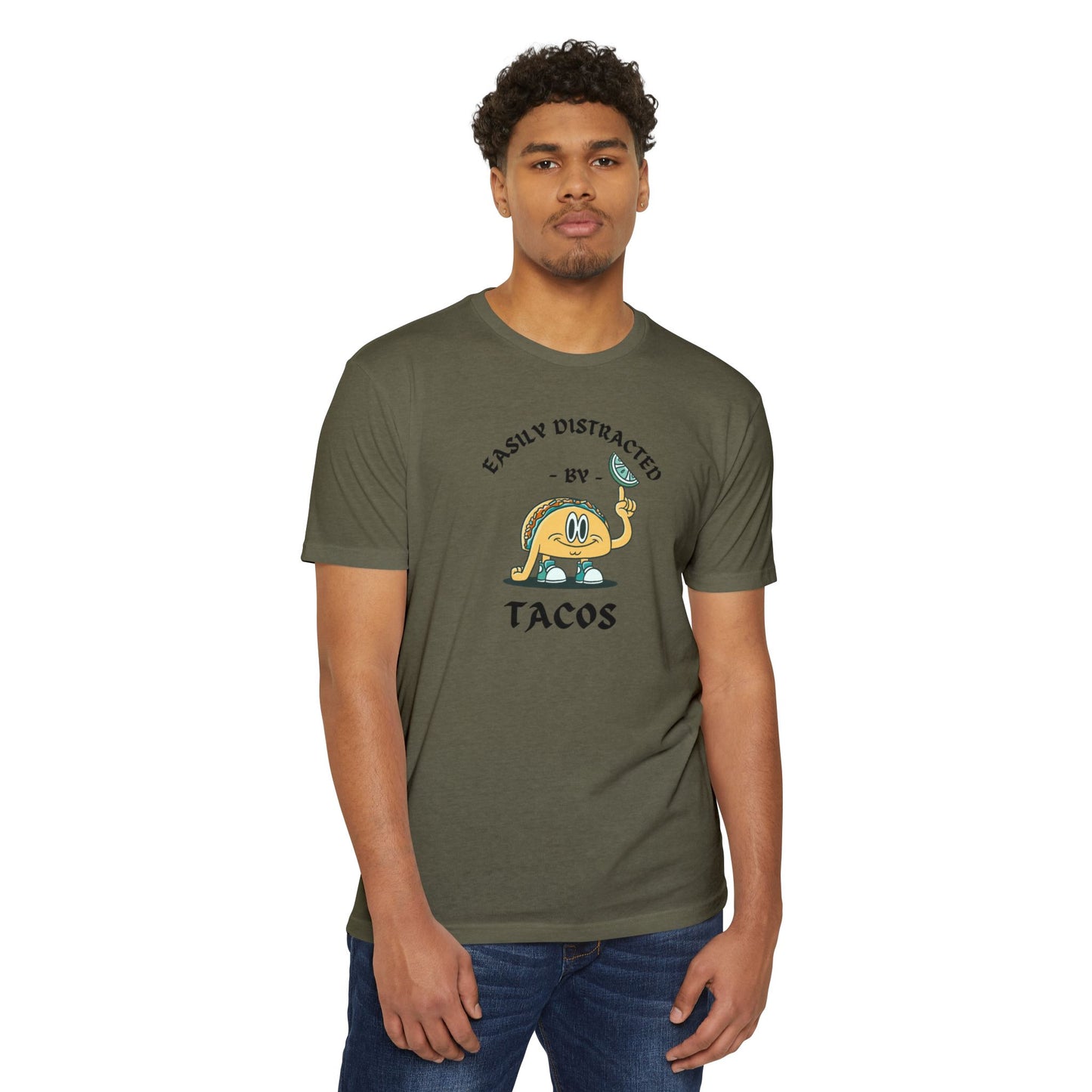 'Easily Distracted by Tacos! Funny Foodie' Unisex Jersey T-shirt