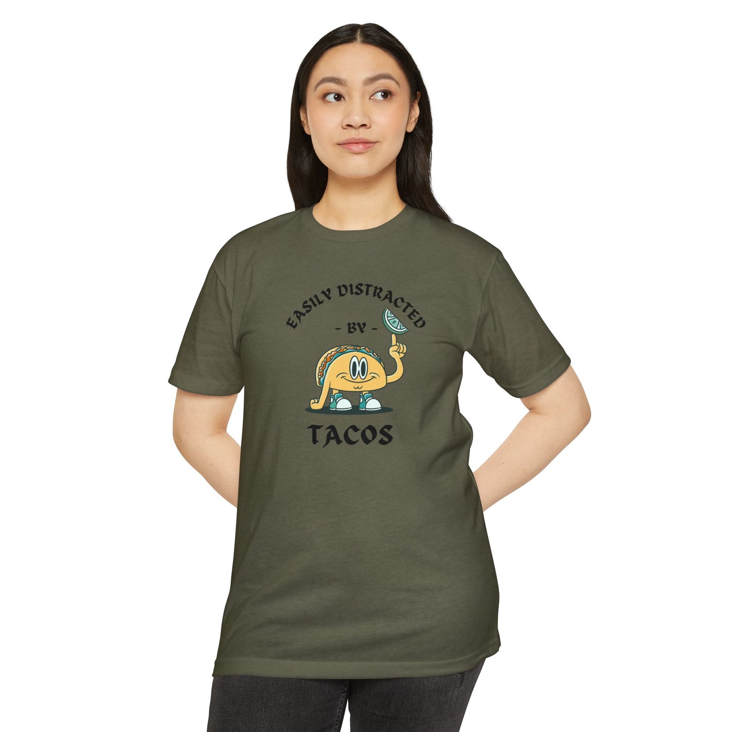 'Easily Distracted by Tacos! Funny Foodie' Unisex Jersey T-shirt