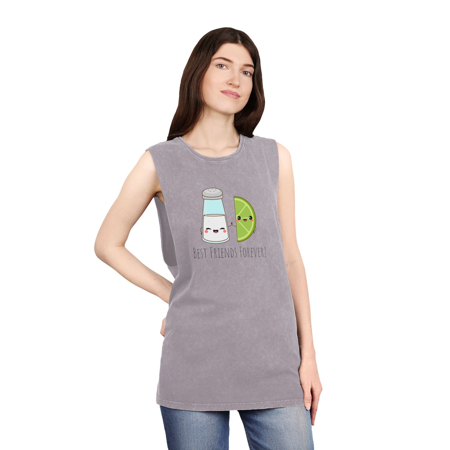 Salt & Lime Best Friends Forever! Unisex Stonewash Tank Top