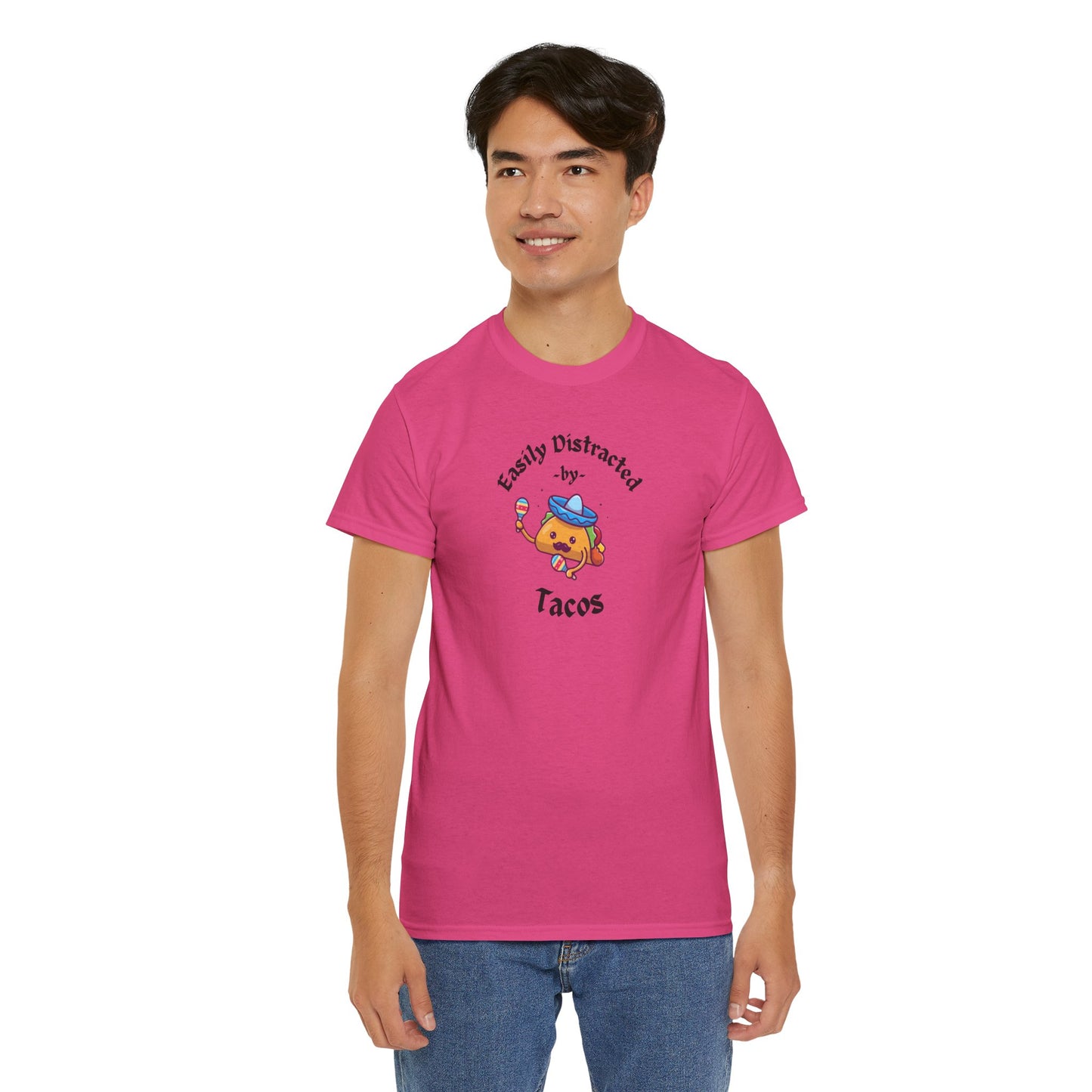 'Easily Distracted by Tacos' Unisex Heavy Cotton Tee