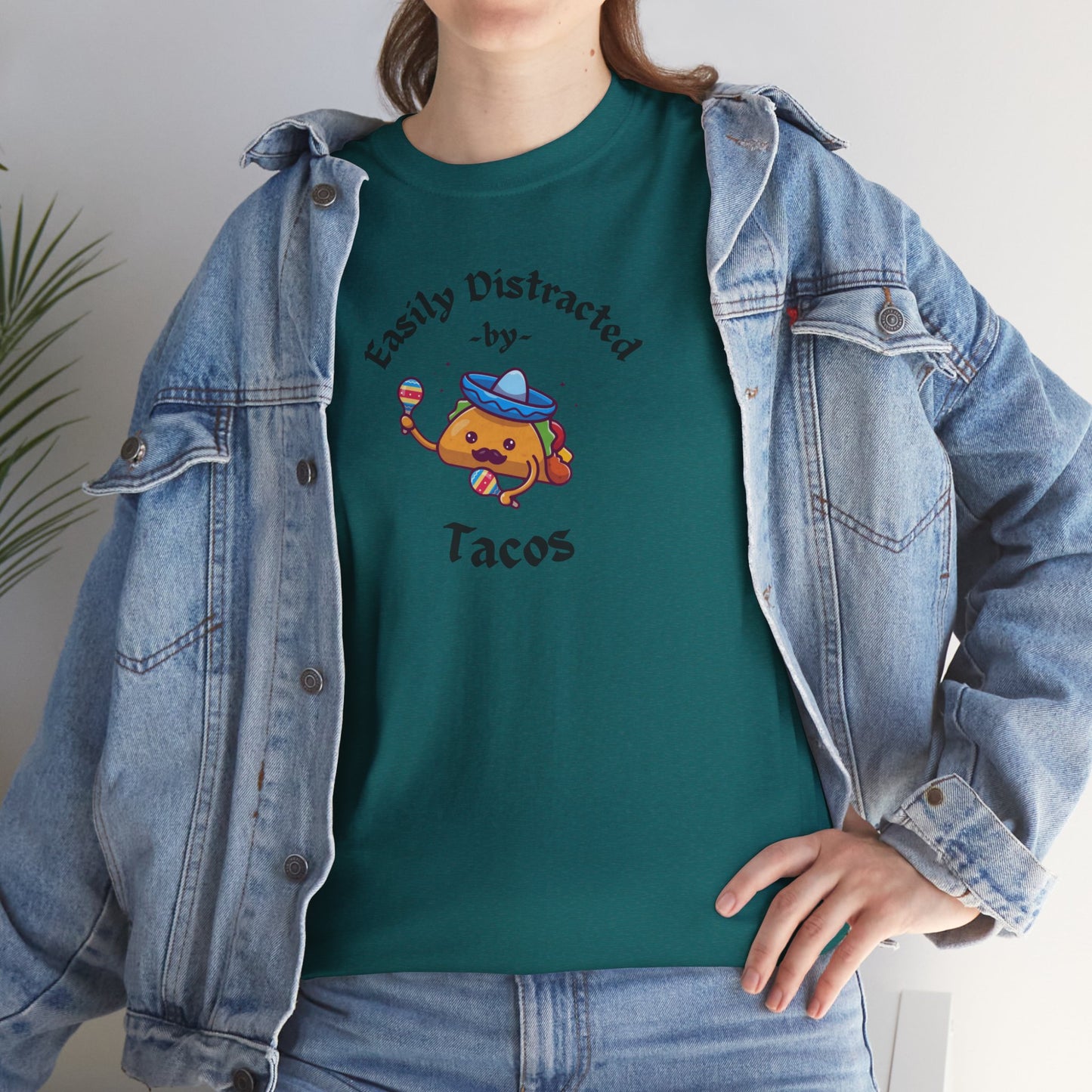 'Easily Distracted by Tacos' Unisex Heavy Cotton Tee