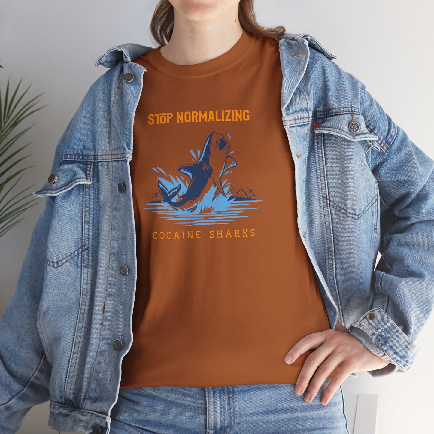 'Cocaine Shark' Unisex Heavy Cotton Tee
