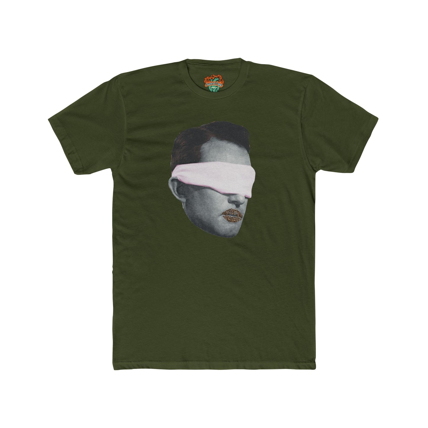 ' Cheetah Lips' Trendy Unisex Cotton Crew Tee