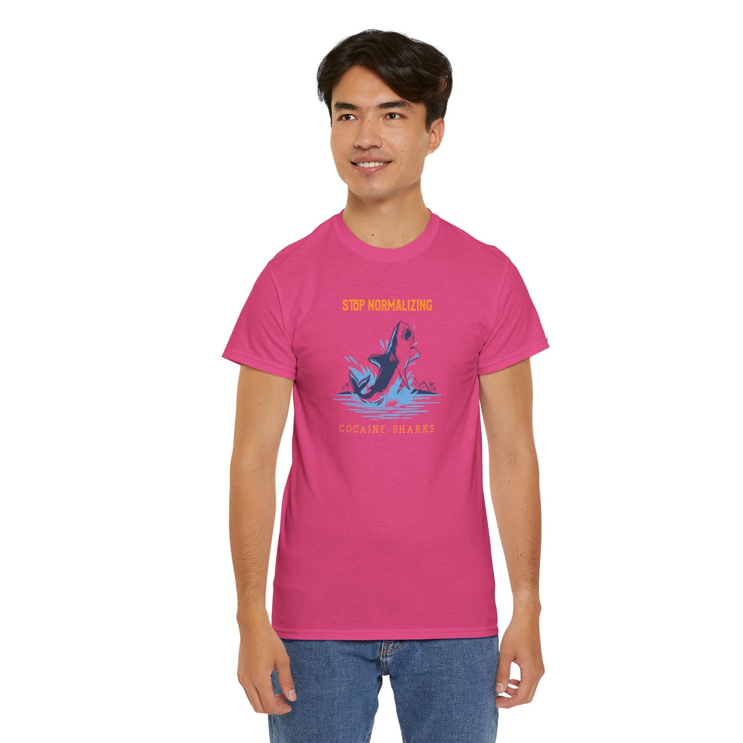 'Cocaine Shark' Unisex Heavy Cotton Tee
