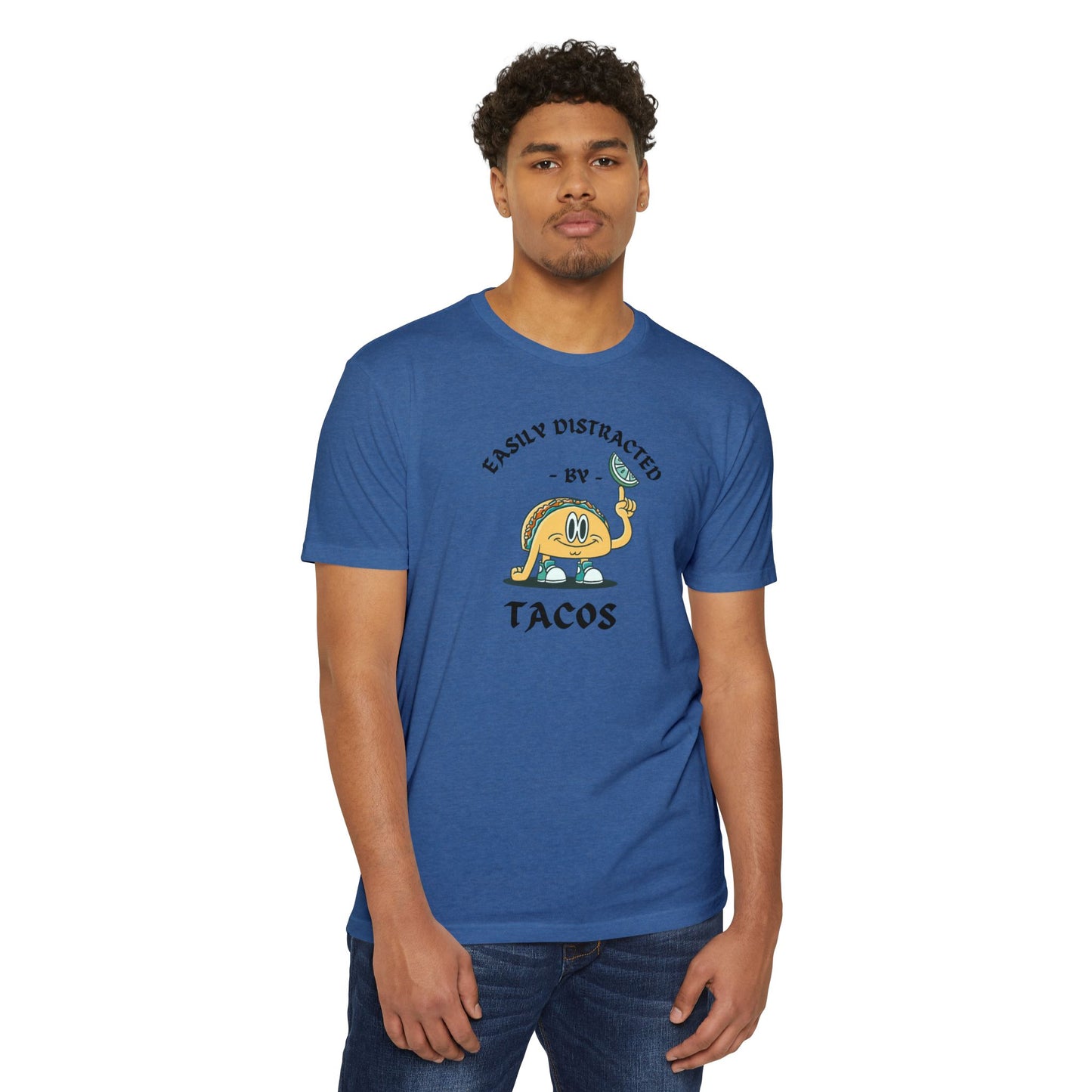 'Easily Distracted by Tacos! Funny Foodie' Unisex Jersey T-shirt