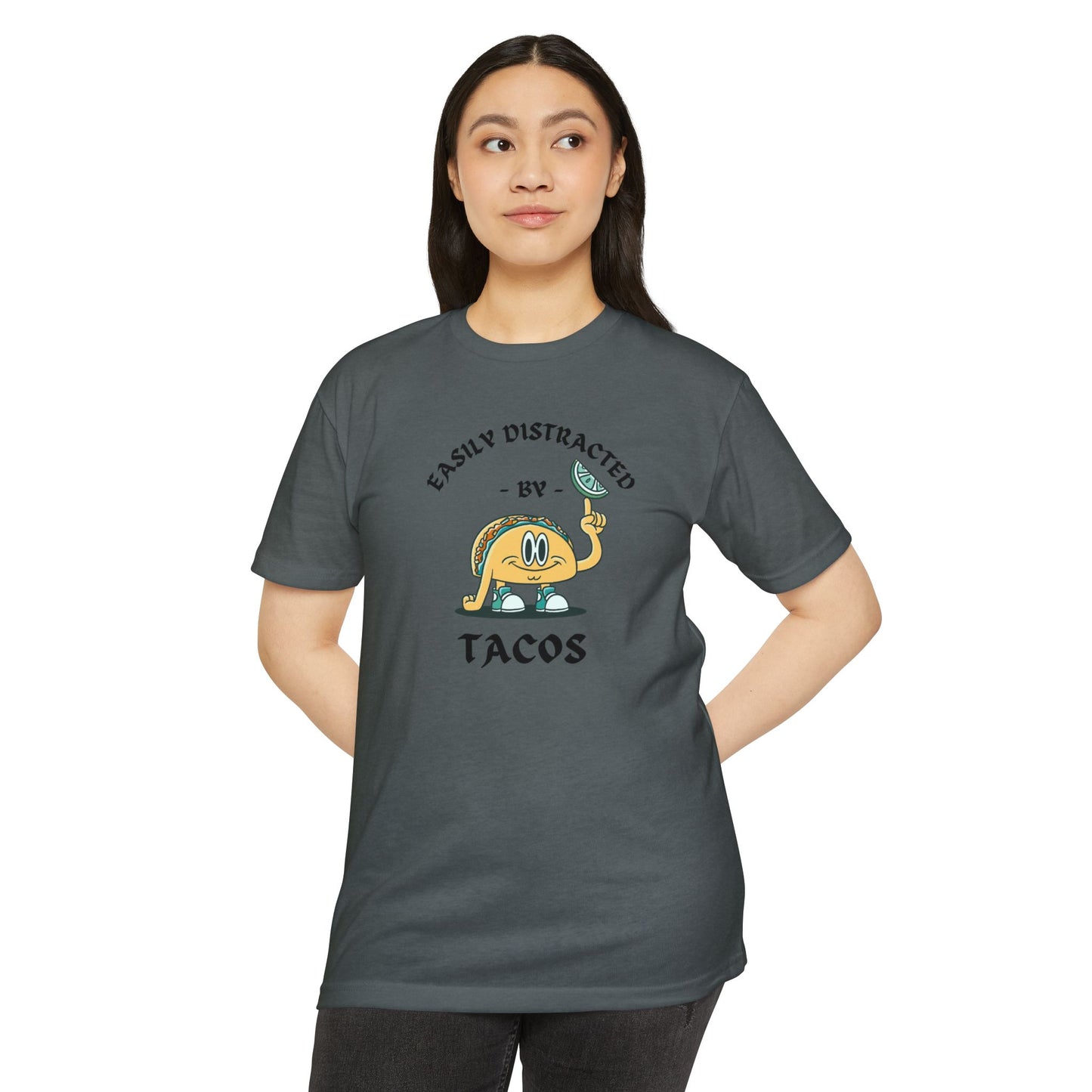 'Easily Distracted by Tacos! Funny Foodie' Unisex Jersey T-shirt