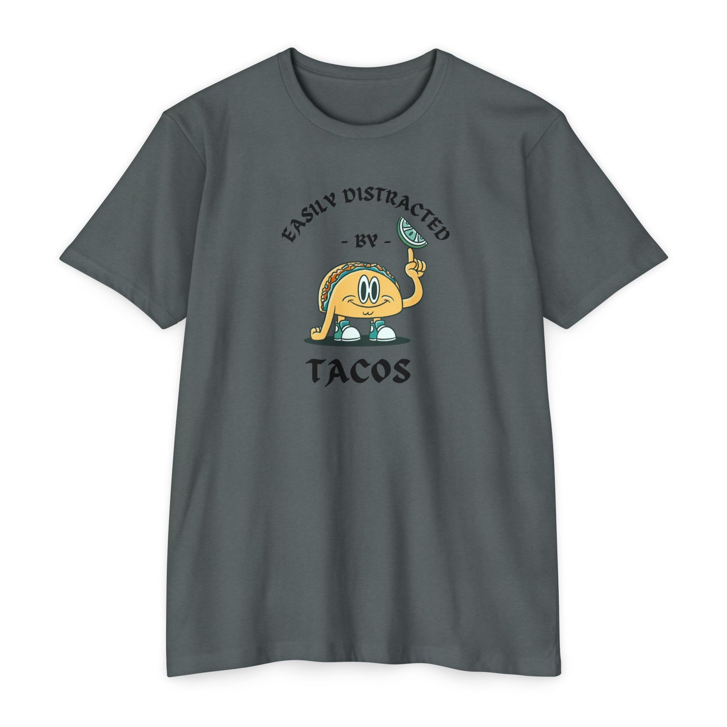 'Easily Distracted by Tacos! Funny Foodie' Unisex Jersey T-shirt