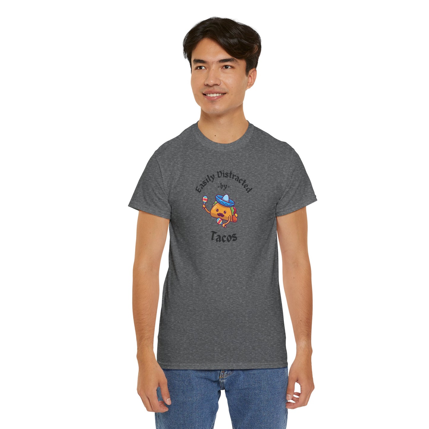 'Easily Distracted by Tacos' Unisex Heavy Cotton Tee
