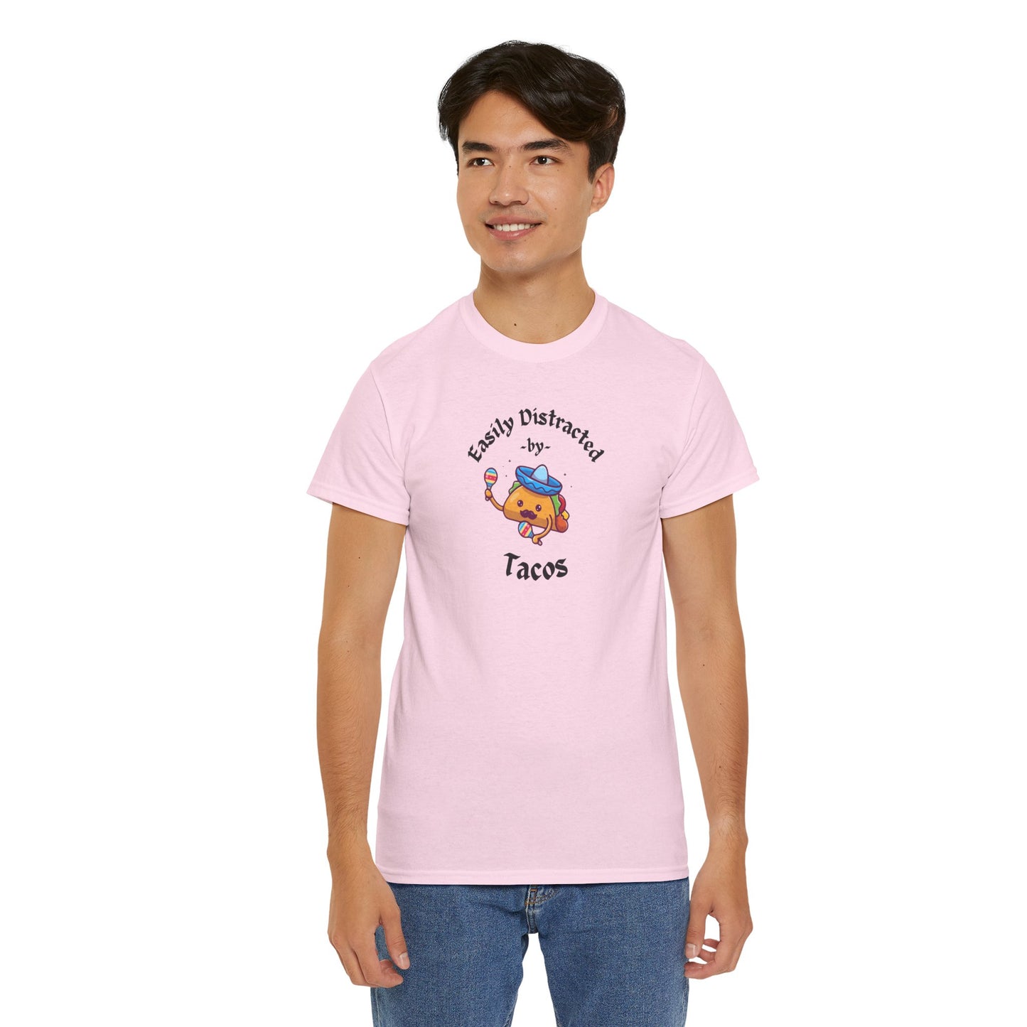 'Easily Distracted by Tacos' Unisex Heavy Cotton Tee