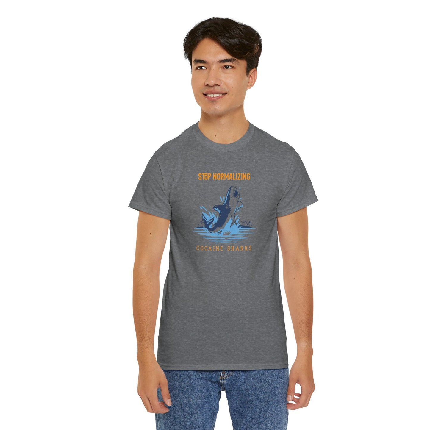 'Cocaine Shark' Unisex Heavy Cotton Tee