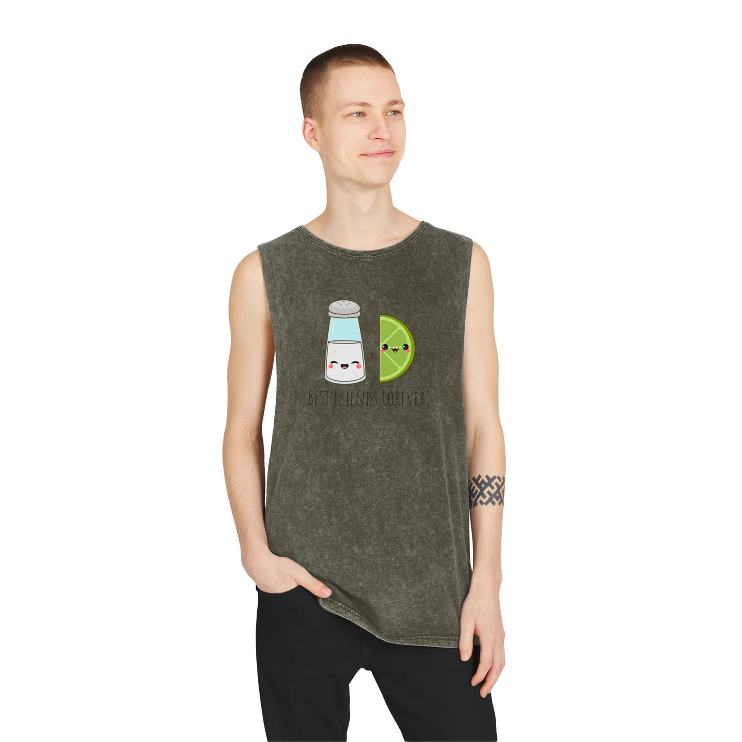 Salt & Lime Best Friends Forever! Unisex Stonewash Tank Top