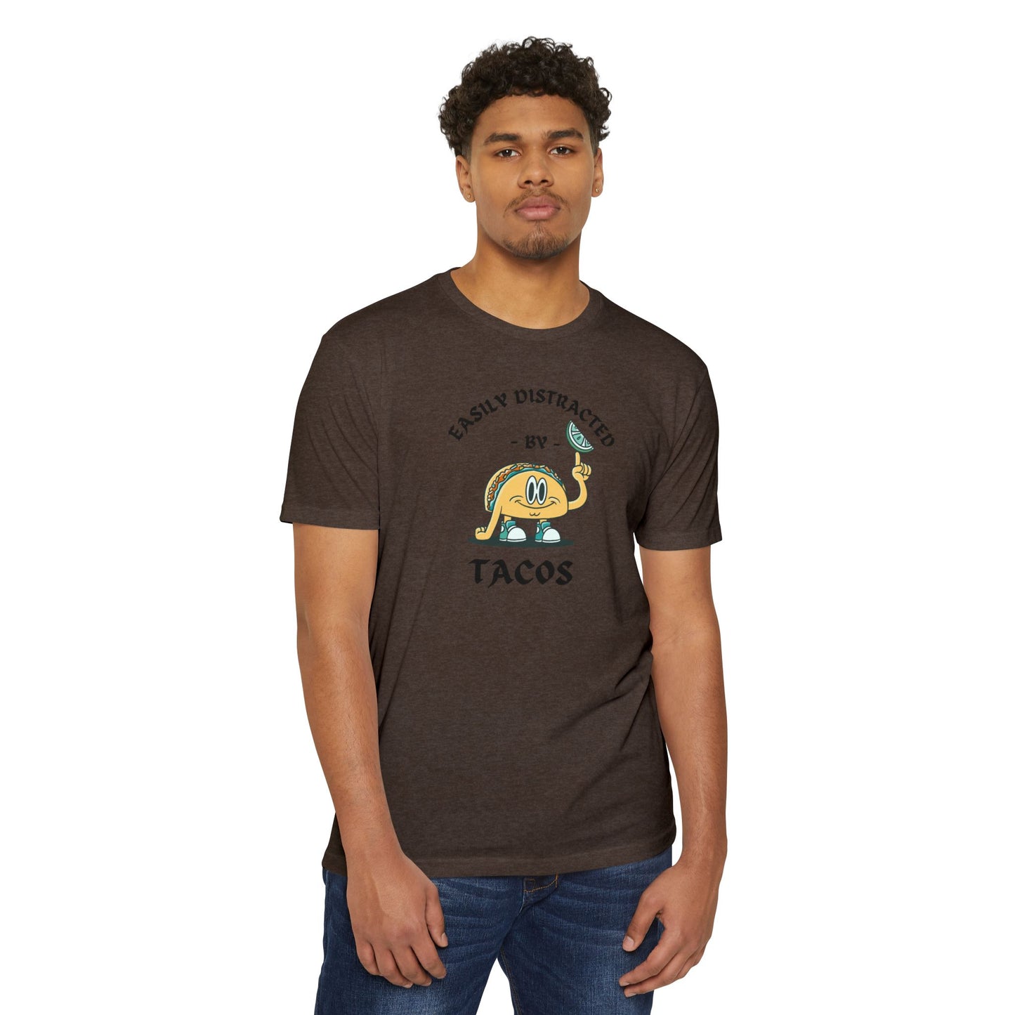 'Easily Distracted by Tacos! Funny Foodie' Unisex Jersey T-shirt