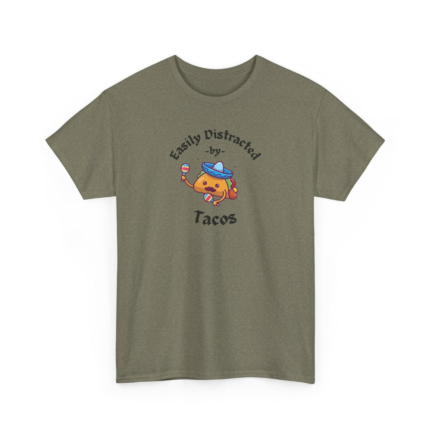 'Easily Distracted by Tacos' Unisex Heavy Cotton Tee