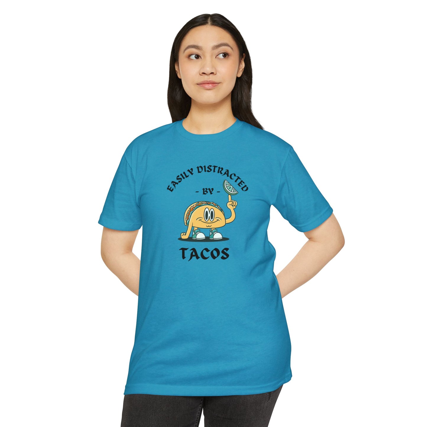 'Easily Distracted by Tacos! Funny Foodie' Unisex Jersey T-shirt