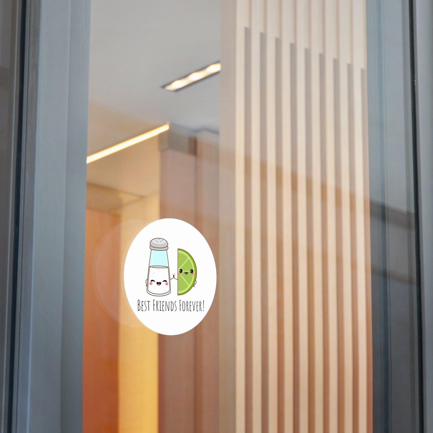 'Salt & Lime Best Friends Forever!' Cute Round Vinyl Stickers