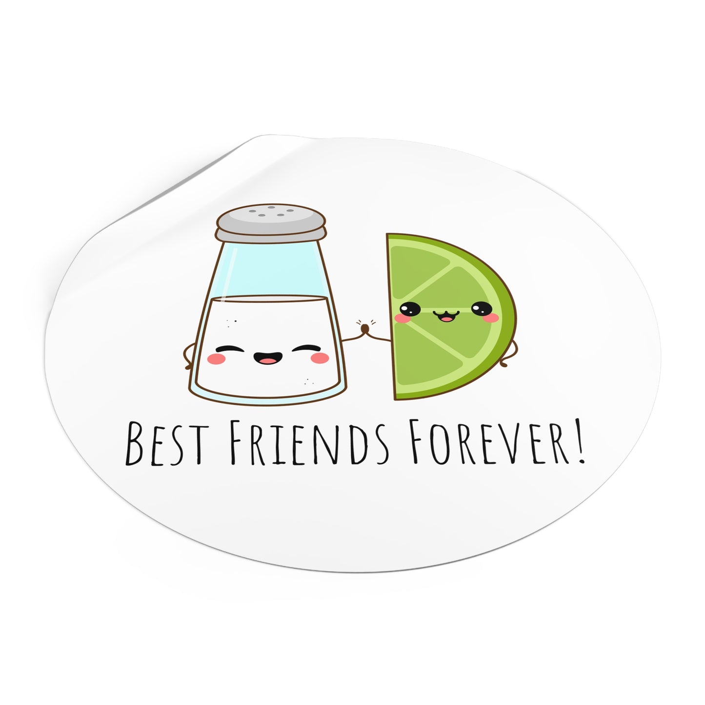 'Salt & Lime Best Friends Forever!' Cute Round Vinyl Stickers