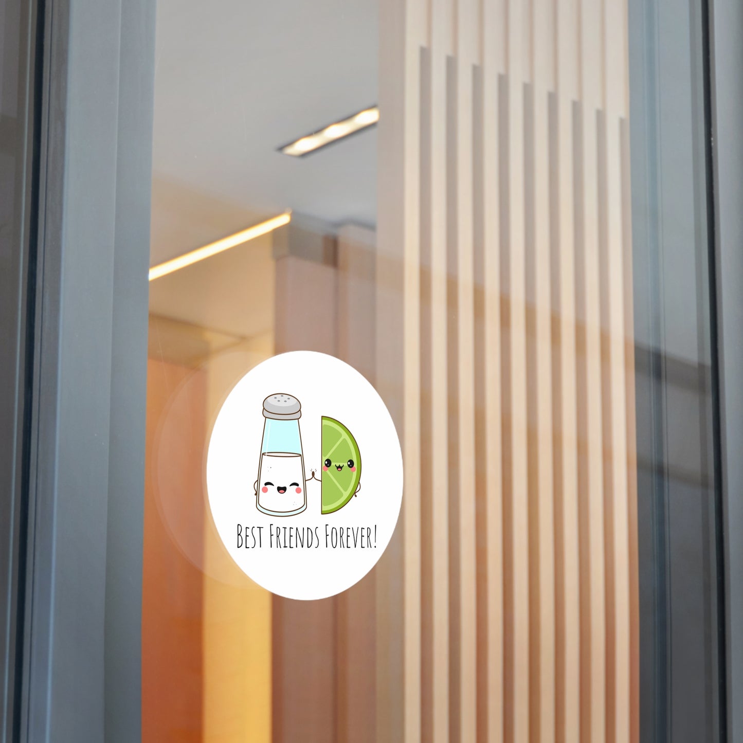 'Salt & Lime Best Friends Forever!' Cute Round Vinyl Stickers