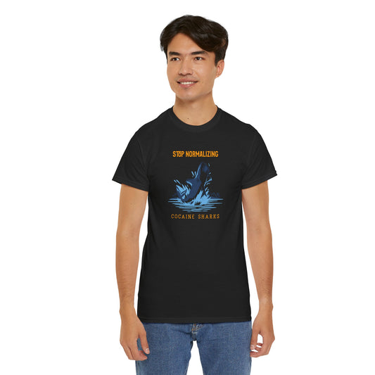 'Cocaine Shark' Unisex Heavy Cotton Tee