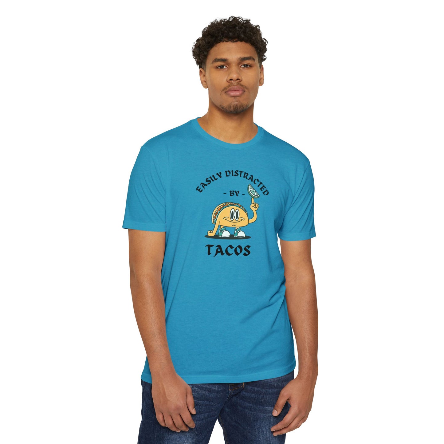 'Easily Distracted by Tacos! Funny Foodie' Unisex Jersey T-shirt