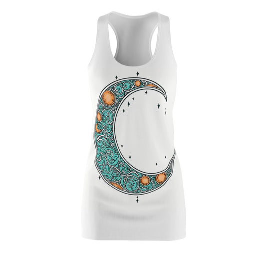 'Once in a Teal Moon' Women's Cut & Sew Racerback Dress (AOP)
