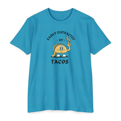 'Easily Distracted by Tacos! Funny Foodie' Unisex Jersey T-shirt