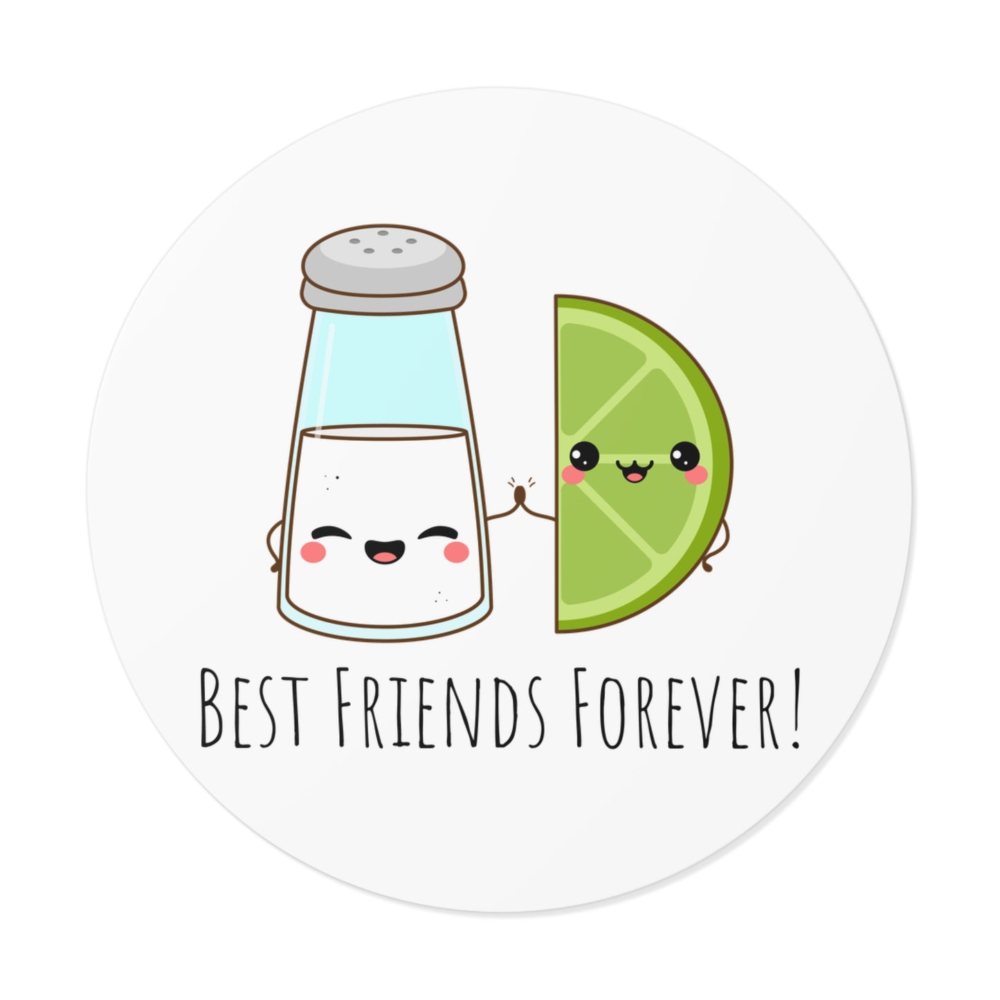 'Salt & Lime Best Friends Forever!' Cute Round Vinyl Stickers