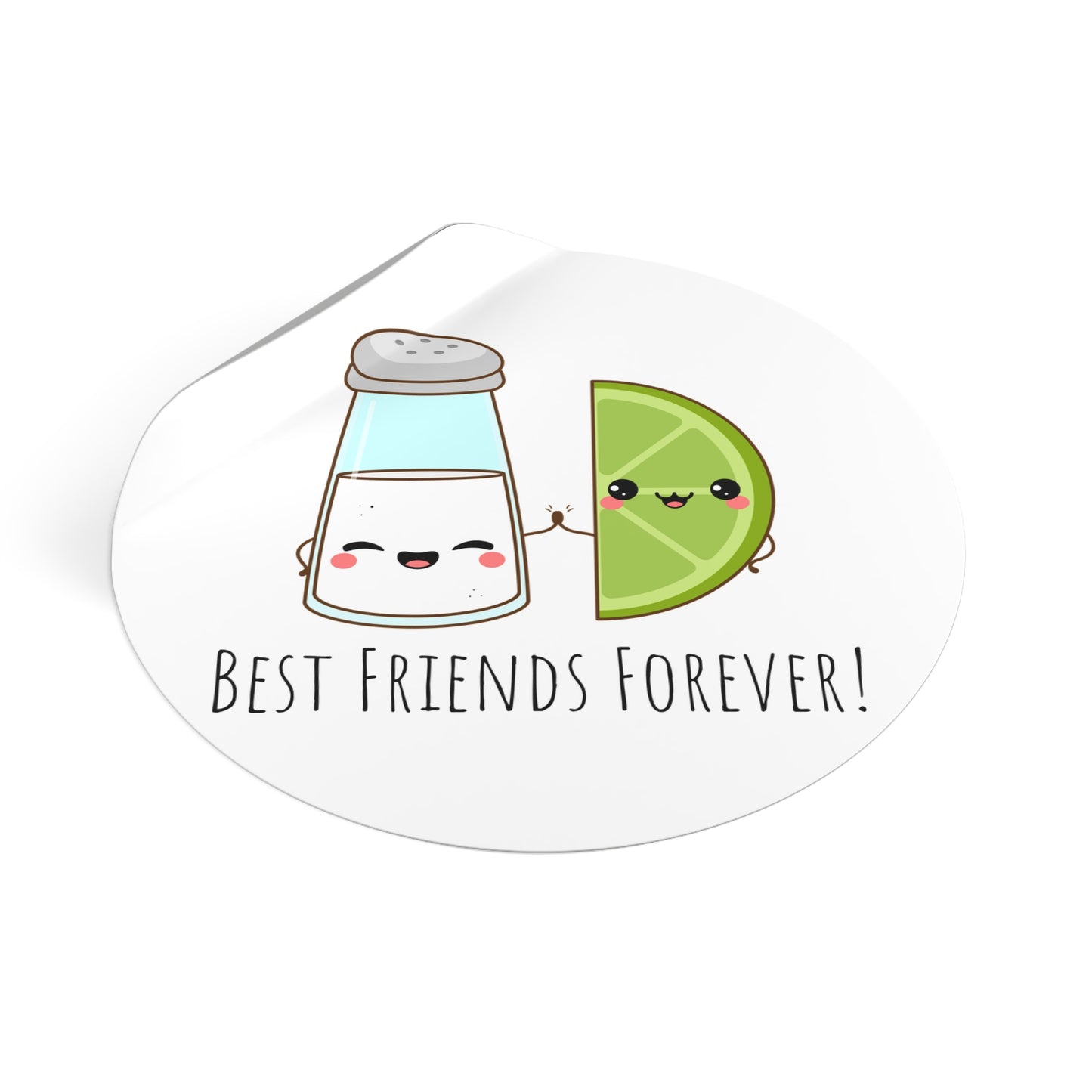 'Salt & Lime Best Friends Forever!' Cute Round Vinyl Stickers