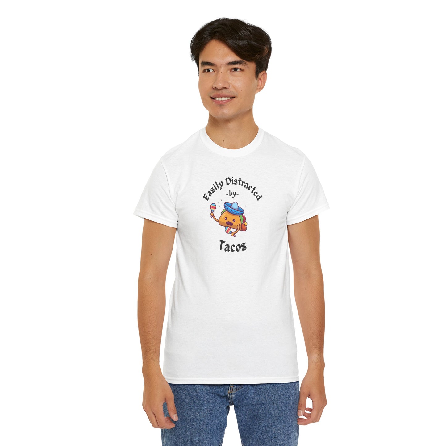 'Easily Distracted by Tacos' Unisex Heavy Cotton Tee