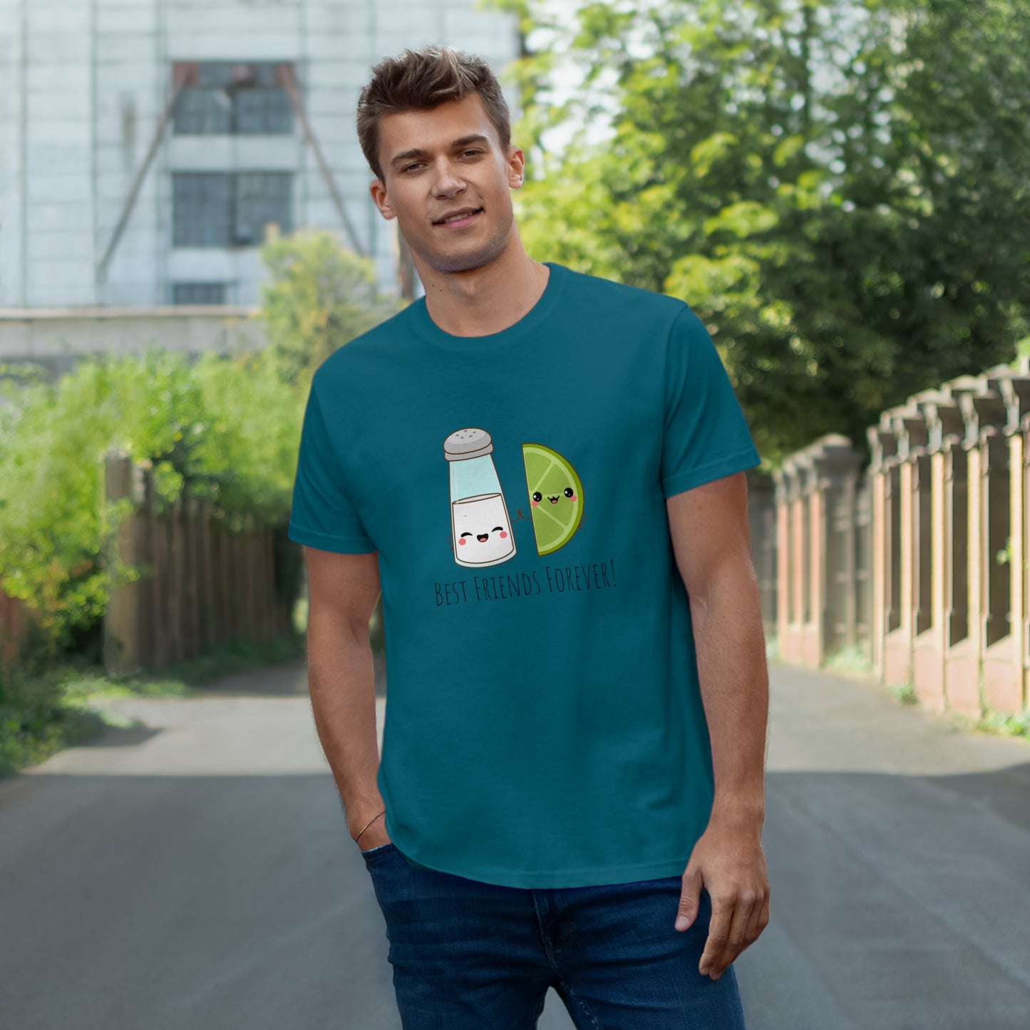 'Salt & Lime Best Friends Forever!' Single Jersey T-shirt