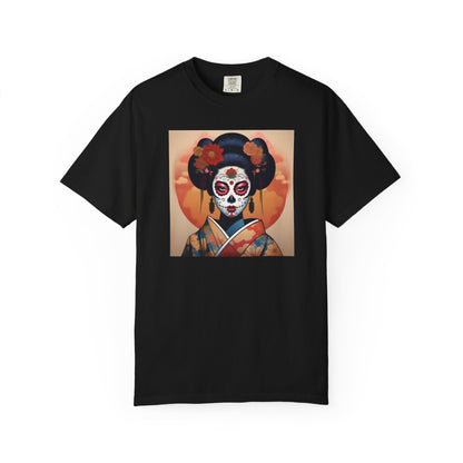 'Sugar Skull Geisha Girl' Unisex Garment-Dyed T-shirt