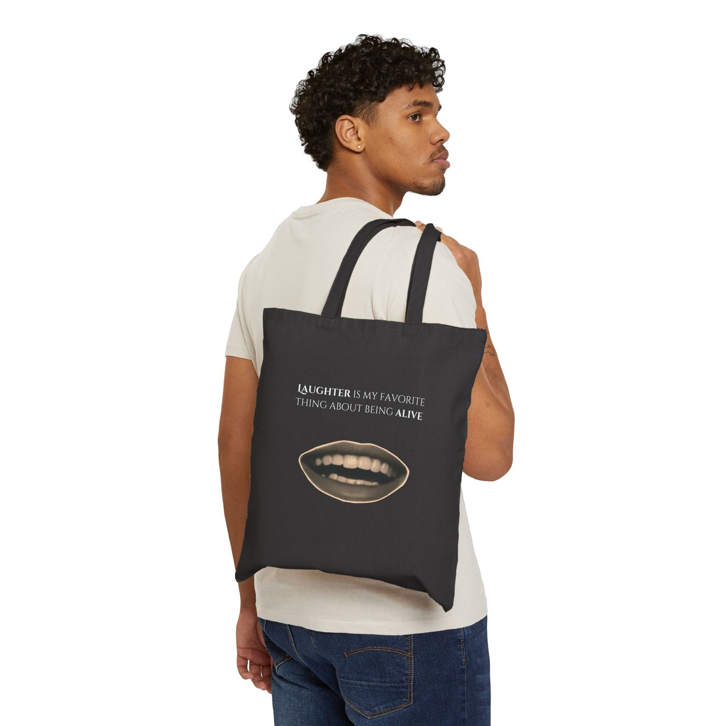 'Laughter' Cotton Canvas Tote Bag