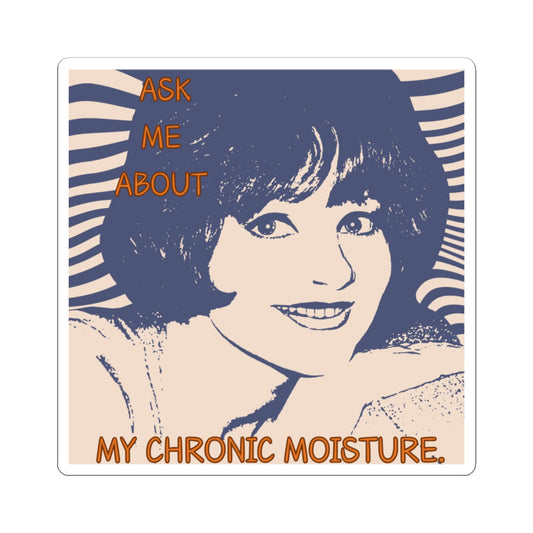 "Chronic Moisture" Kiss-Cut Stickers, Fun Laptop Stickers, Humorous Gift, Vinyl Decals.